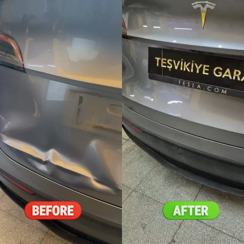 Kırmızı araç kaportasında yüzey ve refleksiyon kontrolü